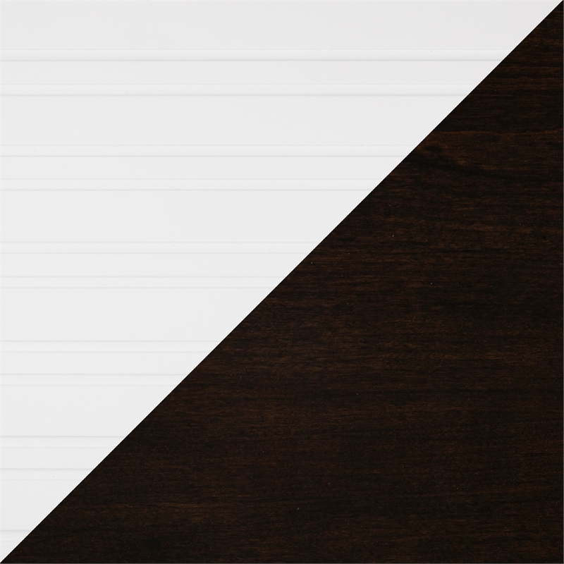 Pemberly Row Wood Nightstand in 2-Tone with Gold Trim (White & Cherry)