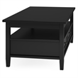 Pemberly Row Warm Shaker Rectangle Transitional Solid Wood Coffee Table in Black