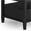 Pemberly Row Warm Shaker Rectangle Transitional Solid Wood Coffee Table in Black