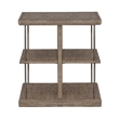 Pemberly Row Modern City Scape Wood End Table in Burnished Beige