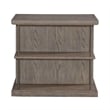 Pemberly Row Modern City Scape Wood End Table in Burnished Beige