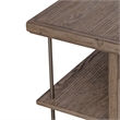 Pemberly Row Modern City Scape Wood End Table in Burnished Beige