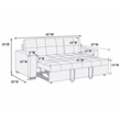 Pemberly Row Contemporary Faux Leather Convertible Sofa in Black