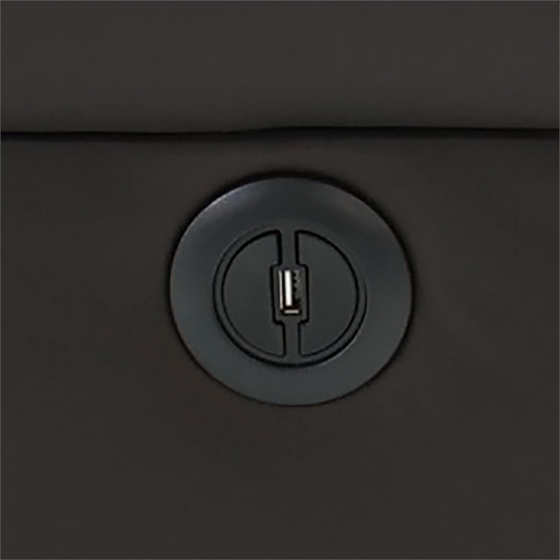 Pemberly Row Gel Leatherette Loveseat Recliner in Dark Brown