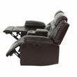 Pemberly Row Gel Leatherette Loveseat Recliner in Dark Brown