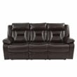 Pemberly Row Modern Gel Leatherette Sofa Recliner in Dark Brown
