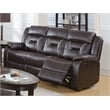 Pemberly Row Modern Gel Leatherette Sofa Recliner in Dark Brown