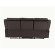 Pemberly Row Modern Gel Leatherette Sofa Recliner in Dark Brown