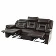 Pemberly Row Modern Gel Leatherette Sofa Recliner in Dark Brown