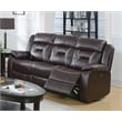 Pemberly Row Modern Gel Leatherette Sofa Recliner in Dark Brown