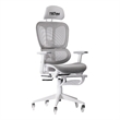 Pemberly Row Modern Sport Mesh Fabric Gaming Chair in White/Gray