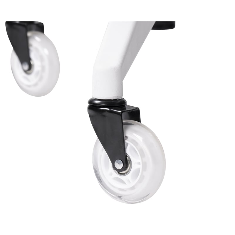 Pemberly Row Modern Sport Mesh Fabric Gaming Chair in White/Gray