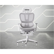 Pemberly Row Modern Sport Mesh Fabric Gaming Chair in White/Gray