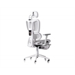Pemberly Row Modern Sport Mesh Fabric Gaming Chair in White/Gray