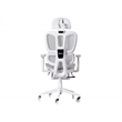 Pemberly Row Modern Sport Mesh Fabric Gaming Chair in White/Gray