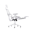 Pemberly Row Modern Sport Mesh Fabric Gaming Chair in White/Gray