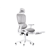 Pemberly Row Modern Sport Mesh Fabric Gaming Chair in White/Gray