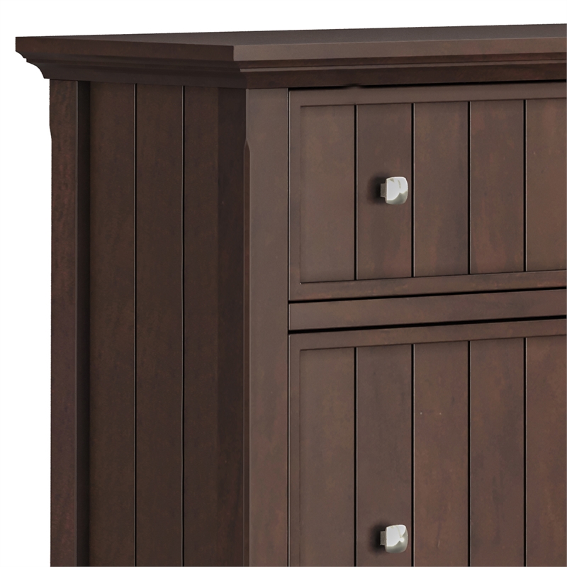 Pemberly Row Wood 32 inch Wide Entryway Shoe Storage Cabinet - Brunette Brown