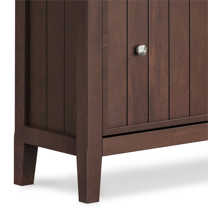 Pemberly Row Wood 32 inch Wide Entryway Shoe Storage Cabinet - Brunette Brown