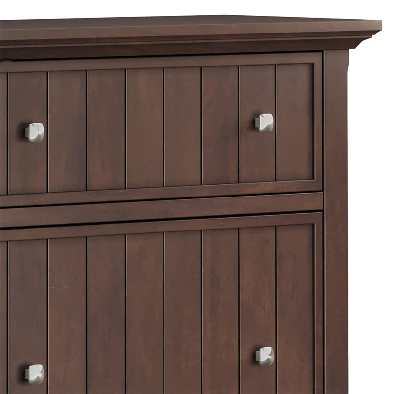Pemberly Row Wood 32 inch Wide Entryway Shoe Storage Cabinet - Brunette Brown