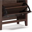 Pemberly Row Wood 32 inch Wide Entryway Shoe Storage Cabinet - Brunette Brown