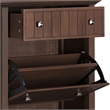 Pemberly Row Wood 32 inch Wide Entryway Shoe Storage Cabinet - Brunette Brown