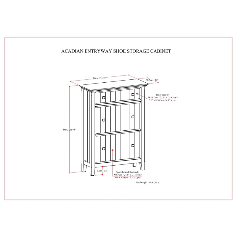 Pemberly Row Wood 32 inch Wide Entryway Shoe Storage Cabinet - Brunette Brown