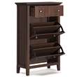 Pemberly Row Wood 32 inch Wide Entryway Shoe Storage Cabinet - Brunette Brown