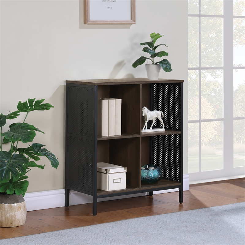 Pemberly Row 4 Cube Storage/Bookcase Engineered Wood in Ozark Ash