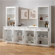 Pemberly Row 3-PC Wood/Metal Sideboard And Bar Cabinet Set in White