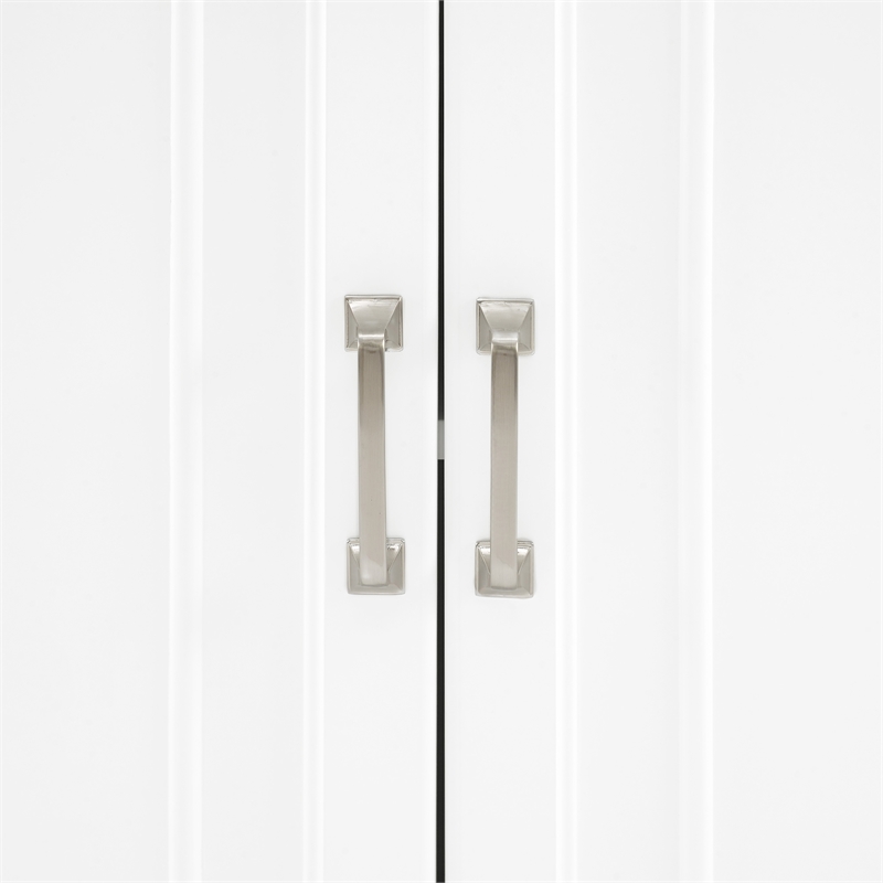 Pemberly Row 3-Piece Wood Sideboard & Storage Bookcase Set in White