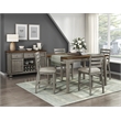 Pemberly Row Wood and Fabric Counter Height Chair in Gray (Set of 2)