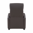Pemberly Row Faux Leather Push Back Reclining Chair in Dark Brown