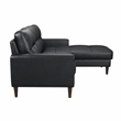 Pemberly Row 2-Piece Leather Match Sectional with Right Chaise in Black