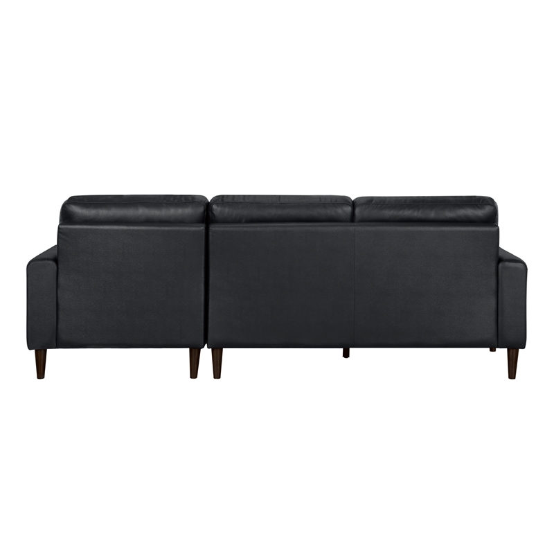 Pemberly Row 2-Piece Leather Match Sectional with Right Chaise in Black
