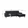 Pemberly Row 2-Piece Leather Match Sectional with Right Chaise in Black