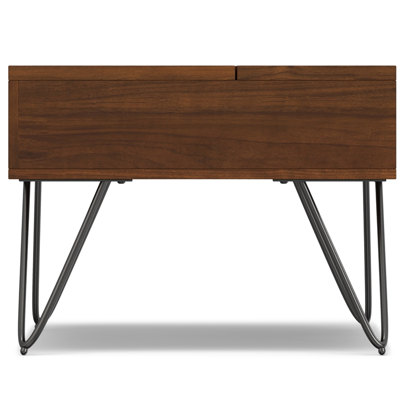 Pemberly Row Rectangle Wood Coffee Table with Lift Top in Walnut Brown