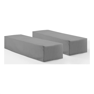 Pemberly Row Vinyl Outdoor Chaise Lounge Cover in Gray (Set of 2)