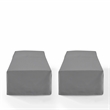 Pemberly Row Vinyl Outdoor Chaise Lounge Cover in Gray (Set of 2)