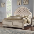 Pemberly Row Traditional Wood Queen Bed in Antique White Finish