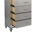 Pemberly Row Contemporary Wood Chest with 5 Drawers in Silver