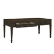 Pemberly Row Solid Wood Coffee Table with 2 Drawers in Coffee