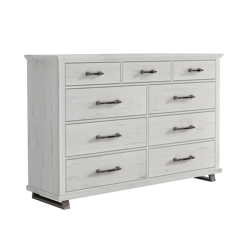 Pemberly Row 64 inch Wide 9-Drawer Dresser with Ample Storage - Antique White