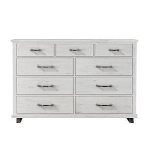 Pemberly Row 64 inch Wide 9-Drawer Dresser with Ample Storage - Antique White