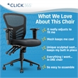 Pemberly Row Flow Mid Back Mesh Office Chair Lumbar Support Padded Seat in Black