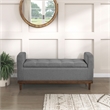 Pemberly Row Contemporary Fabric Lift Top Storage Bench in Gray