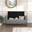 Pemberly Row Contemporary Fabric Lift Top Storage Bench in Gray