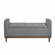 Pemberly Row Contemporary Fabric Lift Top Storage Bench in Gray