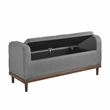 Pemberly Row Contemporary Fabric Lift Top Storage Bench in Gray