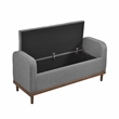 Pemberly Row Contemporary Fabric Lift Top Storage Bench in Gray